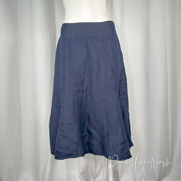 Coldwater Creek Dresses & Skirts - Coldwater Creek Linen Blend Midi Swing Skirt Size XS Blue